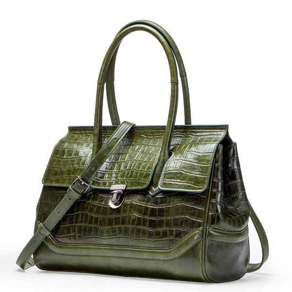 

designer-2019 luxury fashion crocodile pattern shoulder bag designer handbag premium female bag ladies portable messenger bag