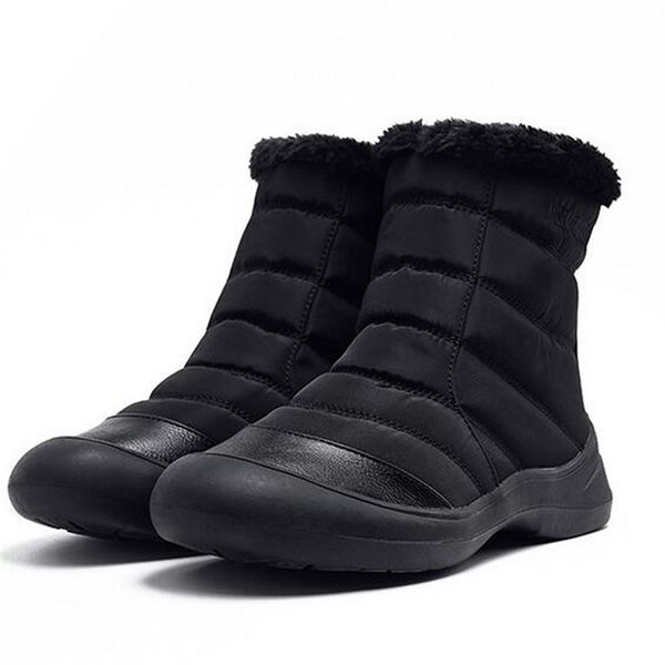 

snow boots for women winter boots wedge platform fur bootie waterproof winter shoes plush warm female short botas mujer a40, Black