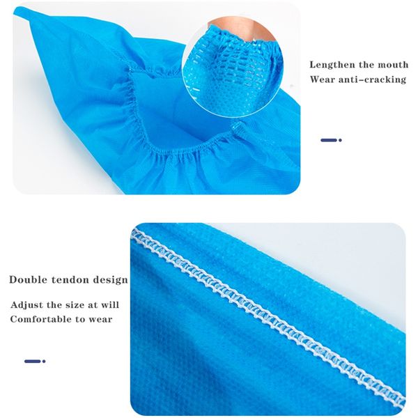 

100pcs/pack disposable shoe cover plastic thick outdoor rainy day carpet cleaning blue waterproof shoe covers home hipping