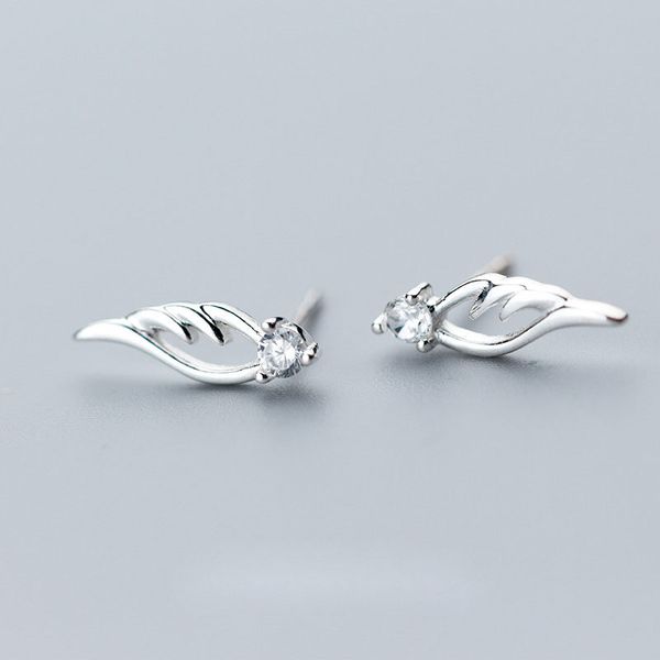 

sweet angel wings 925 sterling silver stud earrings, Golden;silver