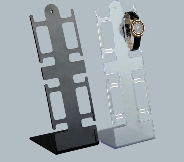 

l образный clear black пластиковые часы дисплей стенд наручные часы держатель стойки часы браслет ювелирных изделий стойки дисплея