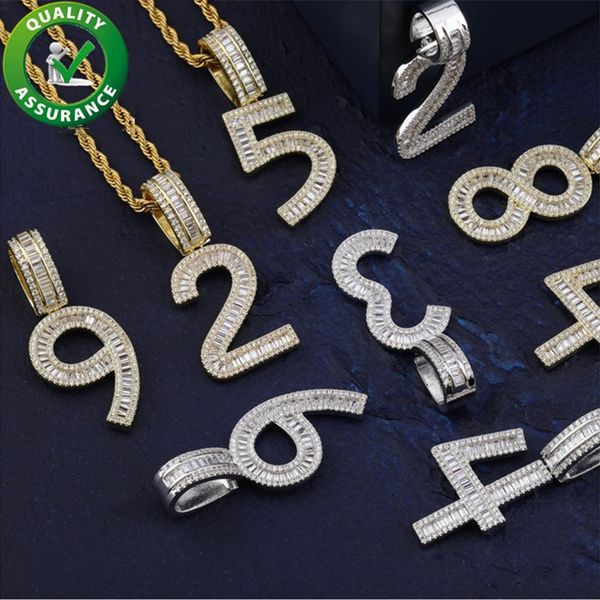 

iced out pendant bling diamond number luxury designer necklace hip hop jewelry men women rapper fashion hiphop miami gold silver charms boy