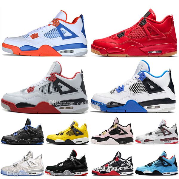 

sale 2019 bred 4 4s what the cactus jack laser wings mens basketball shoes denim blue eminem white cement men sport designer sneakers