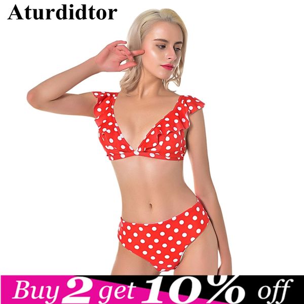 

dot bikinis set high waist backless swimsuit vintage retro red swimwear women's bathing suit female beach wear biquini 2019, White;black