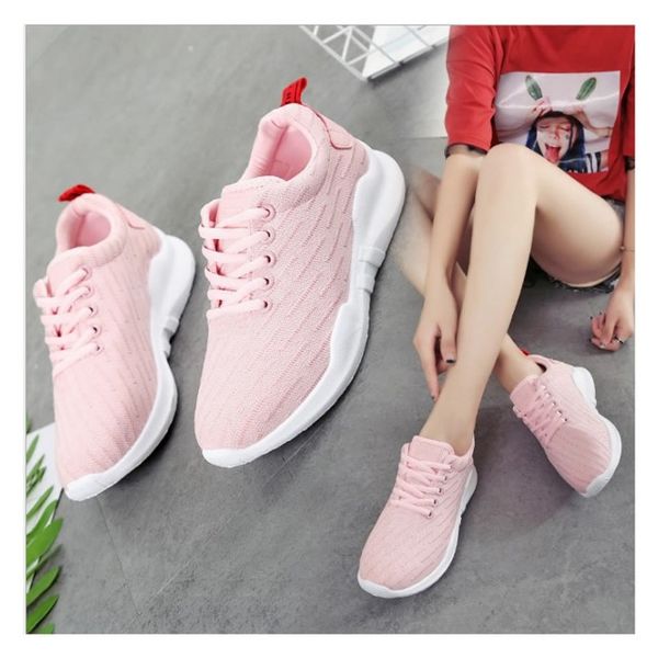 

oeak new 2019 women flat sneakers shoes female mesh lace-up vulcanized ladies fashion casual breathable soft plus size, Black
