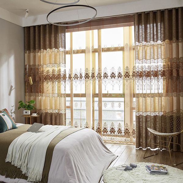 

new european stitching embroidery shading curtains for living dining room bedroom