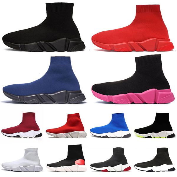 

patform luxury designer sock shoes speed trainer running sneakers tripler black white red sock pink boots women mens sports shoes trainers