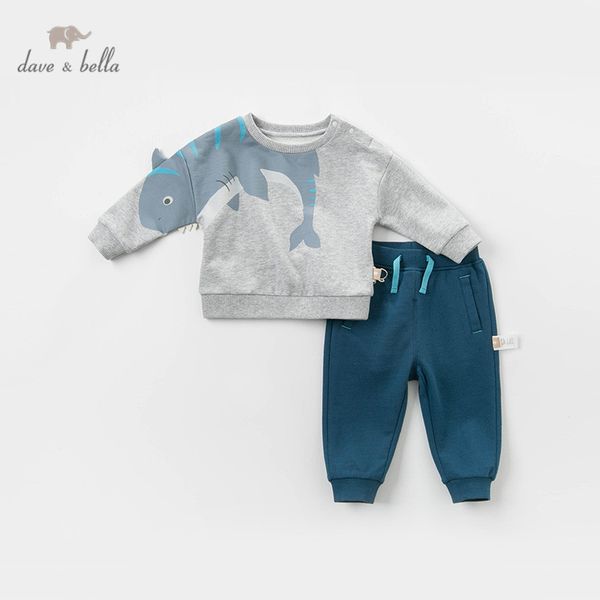 

dave bella spring baby boys fashion clothing sets long sleeve suits children gray clothes t200414, White
