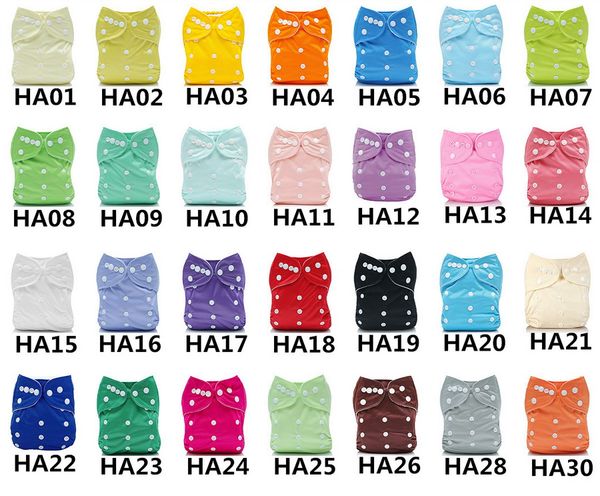 

dhl 100pcs pure color double row snaps diaper washable and reusable 200 cloth diaper shells