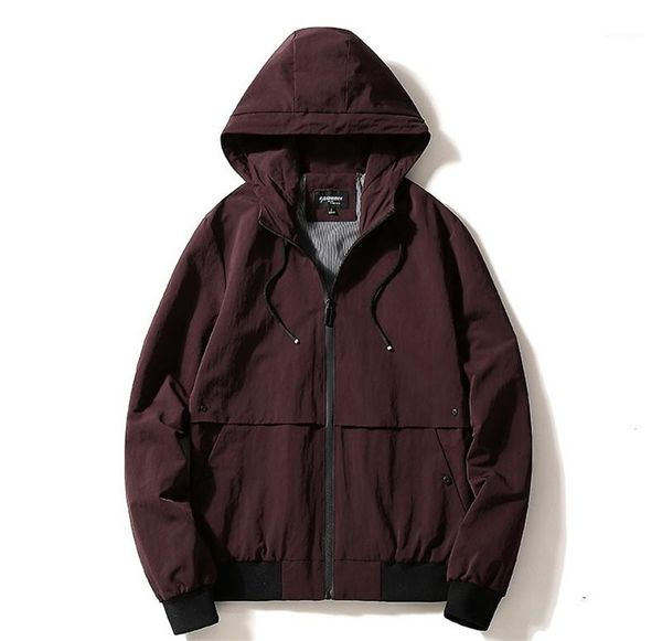 

regular length zipper hooded coats letter print long sleeve clothing mens casual slim outerwear with pocket mens designer jackets, Black;brown