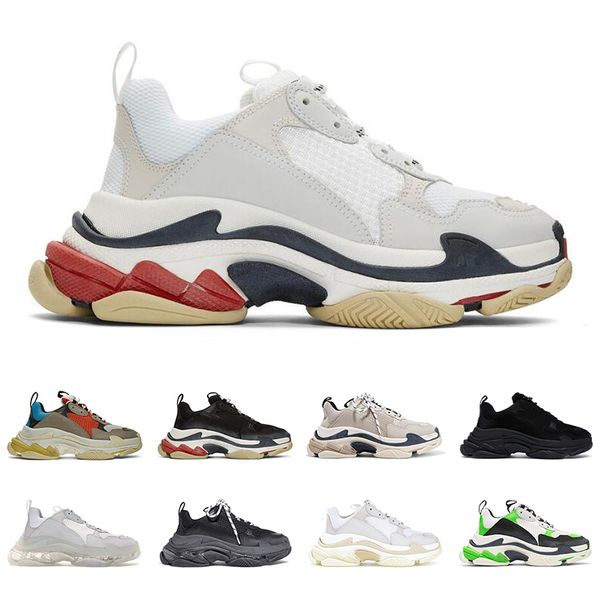 

triple s designer shoes luxury sneakers for men women clear sole black white green red old dad trainer casual shoe platform