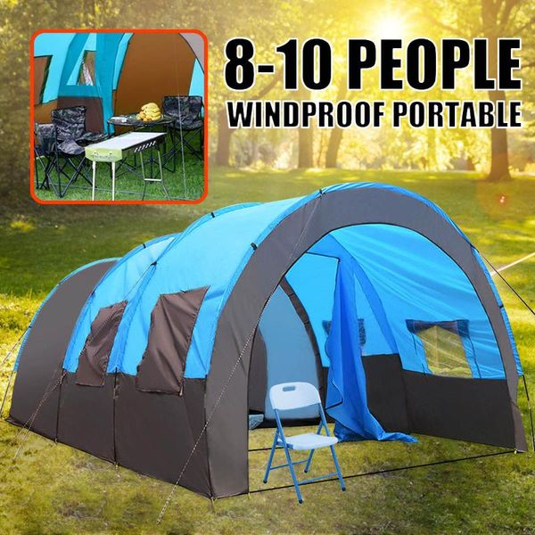 

sgodde 8-10 people waterproof portable travel camping hiking double layer outdoor tent 480x310x210cm for big family 4 seasons