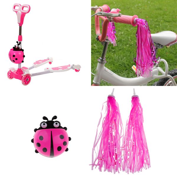 

scooter basket children bike plastic shopping holder & pair tassel
