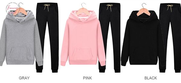 

piece solid 2 tracksuit women pink woman hooded sweatshirt and harem pants set womens casual suit set of pants with sweatshirt woman, White