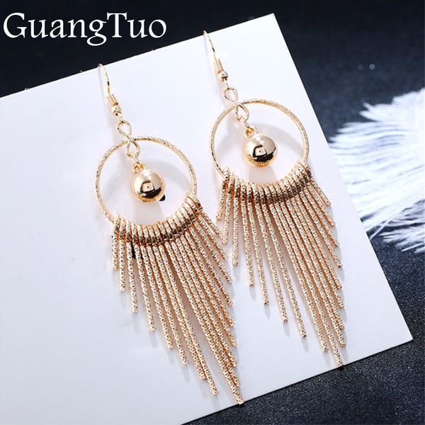 

ek2044 european american exaggerate big round swing earrings for women geometric shiny tassel long drop brincos fashion jewelry, Silver