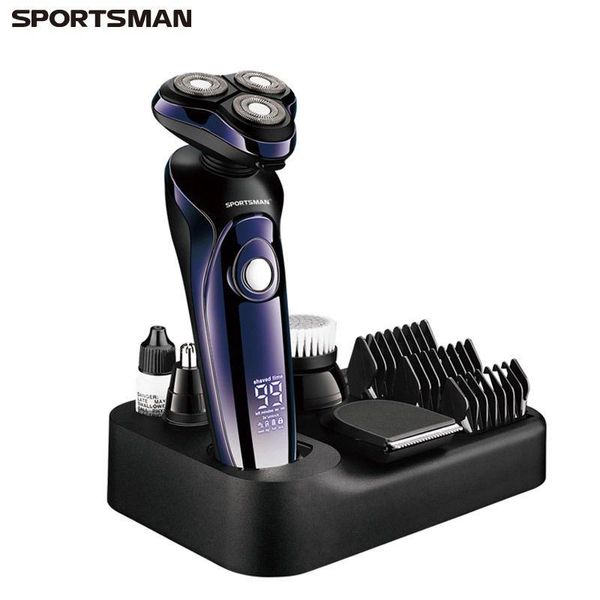 

4d men's multifunctional electric shaver washed digital display shaver usb 4-in-1 beard with base