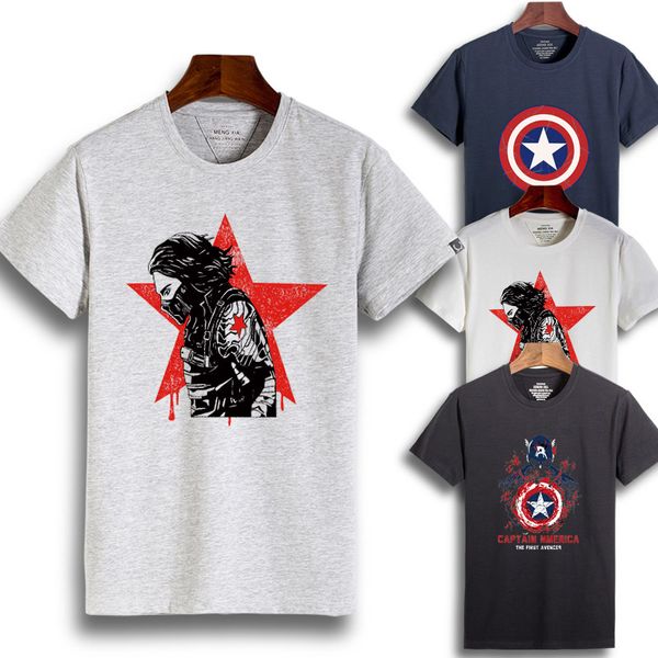 

marvel thor t-shirt 3xl 4xl 4 captian america tee men boys cotton black blue tee shirt, White;black