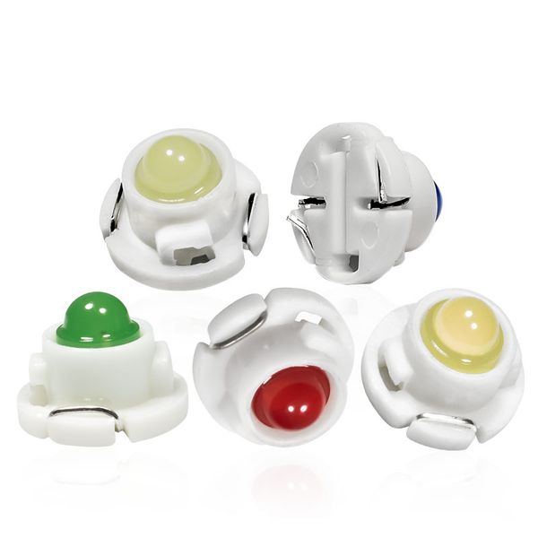 

new 10pcs t4.7 3d cob led car cluster gauges dashboard lamps white red blue green yellow instruments panel light bulbs 12v 10x
