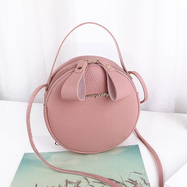 

round messenger bags for women 2018 ladies leather shoulder bags two-way zipper crossbody letter mini handbag