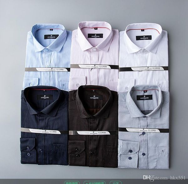 

nigrity 19 spring men's fashion classic comfortable casual long sleeve business shirt man formal shirt plus size s-size 3xl#145, White;black