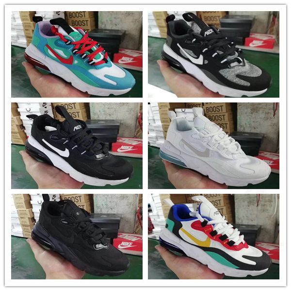 

2019&nbspnike air&nbspmax 270 react 2.0 youth running shoes kid sneakers air 27c 2.0 run shoe 270s trainer air cushion surface size 26-35, Black