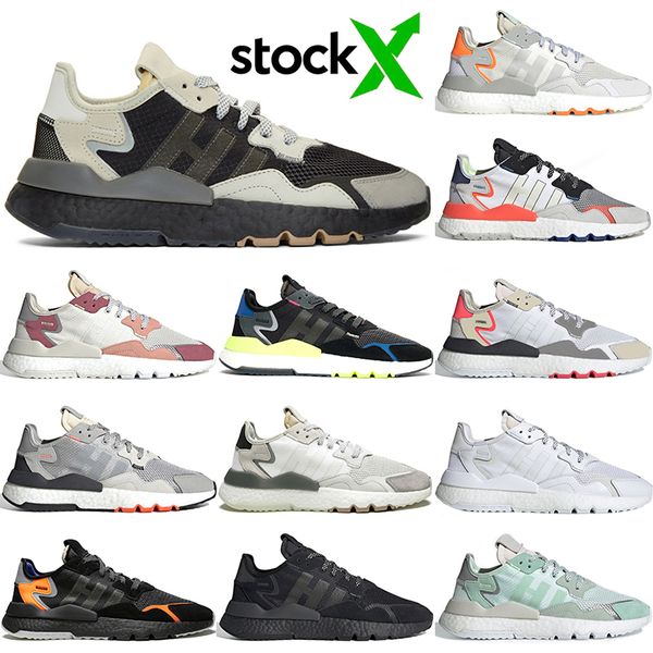 

brand 3m reflective nite jogger trainers sneakers men women black and grey triple white trace pink designer runner, White;red