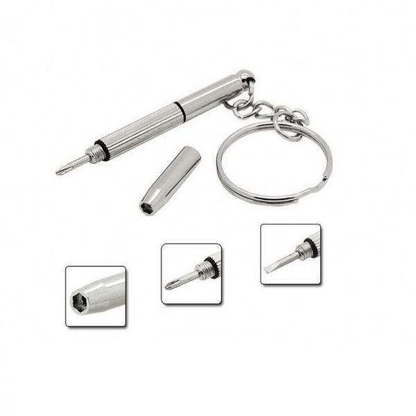 Mini 3in1 Kit di cacciaviti portachiavi Occhiali da sole Occhiali da sole Kit di attrezzi per la riparazione di orologi con portachiavi Strumenti per cacciaviti KKA7124