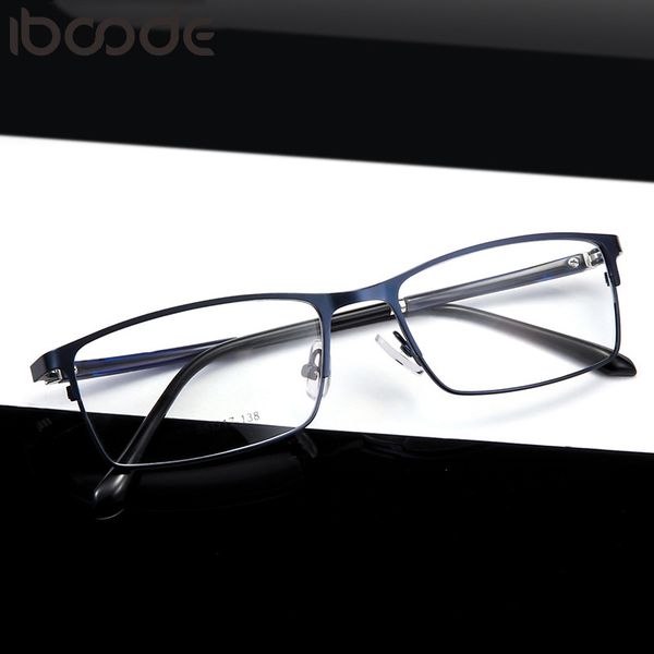 

iboode men eyeglasses frame pure titanium optical glasses prescription spectacles full rim eyewear metal frame glasses new, Black