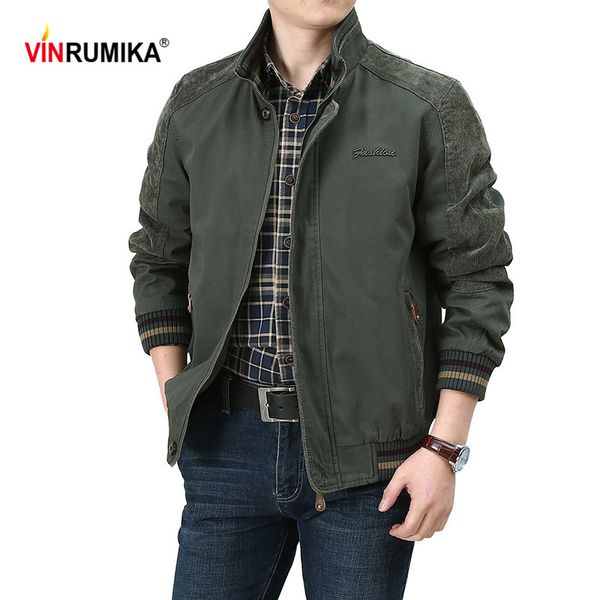 

plus size m-5xl 2019 spring autumn men's casual brand 100% cotton khaki jacket coat man army green jackets coats, Black;brown