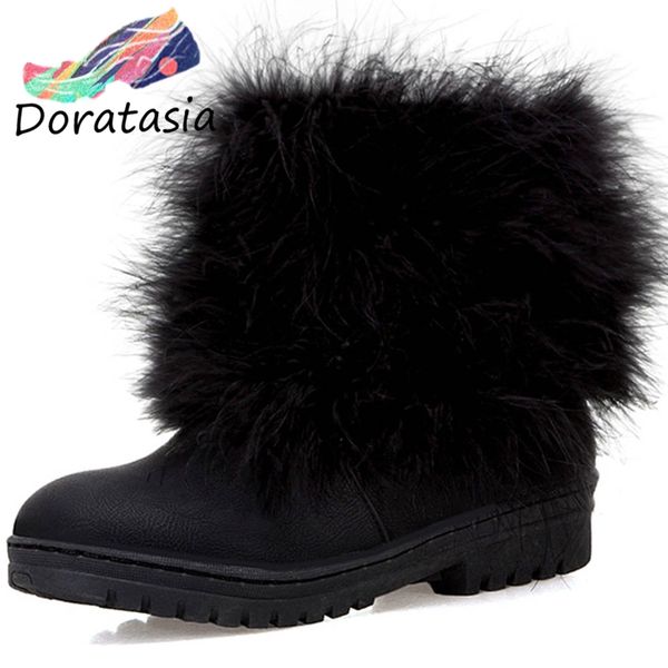 

2019 big size 46 russia winter warm plush shoes woman snow boots female shoes winter ankle boots women, Black