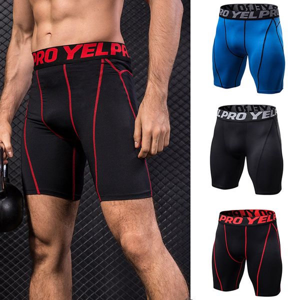 

men sports shorts elastic tight slim fit quick dry sports pants for workout edf88, White;black