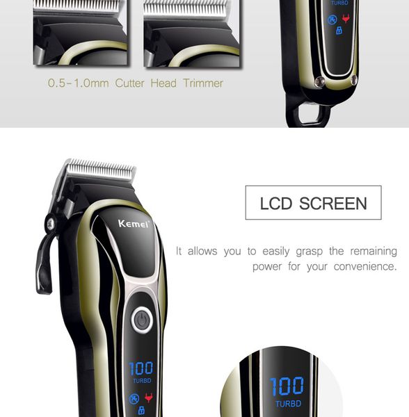

kemei hair trimmer cordless electric trimmer rechargeable hair cutter machine barbermaskine hair clipper km-1990 cfiaz