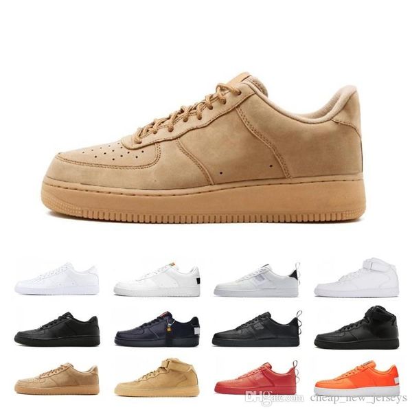 

new one 1 dunk utility men flyline shoes skateboarding black white orange wheat women high low cut trainers platform sneaker
