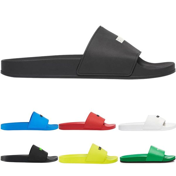 

piscine slide sandal rubber summer sandals stripes triple s track pool flip flops mens luxury slippers women scuffs beach slides loafers, Black