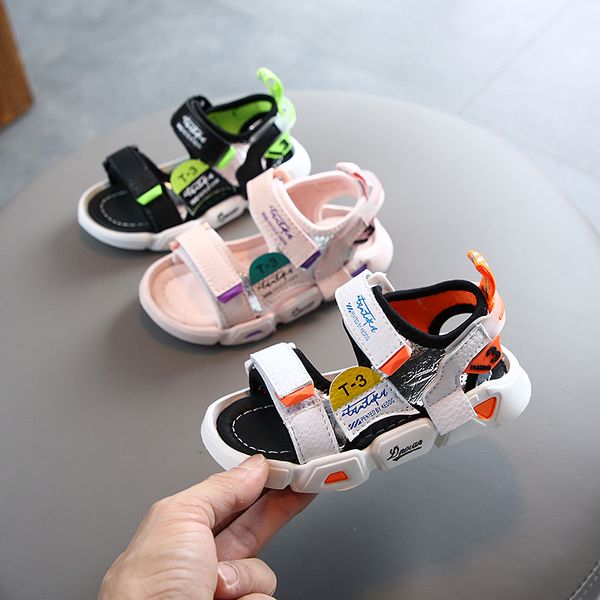 

2020 new summer children beach sandals boys sandals kids shoes non-slip soft bottom sport girls toddler shoes 1-5 years, Black;red