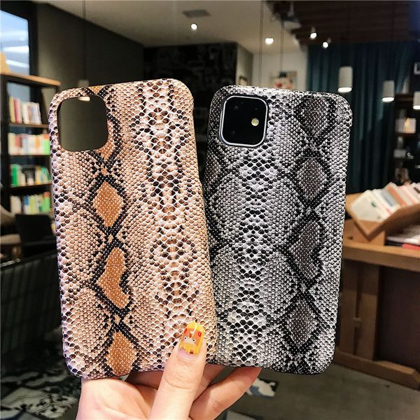 

luxury classic python pattern cell phone case for iphone 11 pro max half pack business hard cover for iphone 11 xr 8 plus