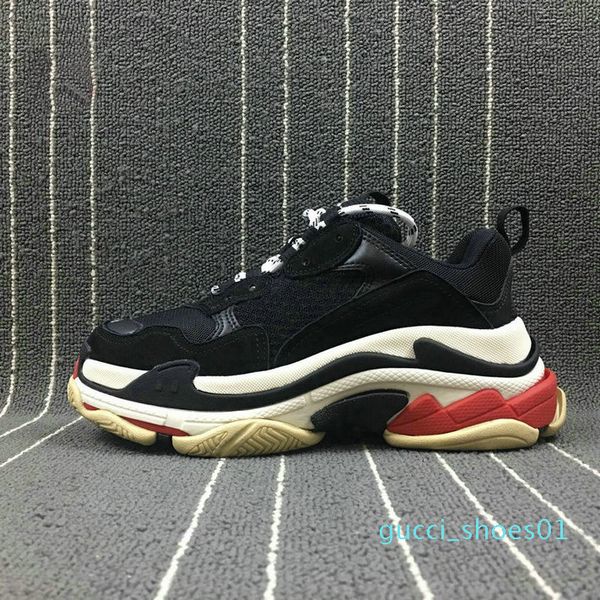 

new fashion paris designer shoes low platform sneakers triple s mens casual women designer casual sports trainers chaussures 36-45 g01, Black