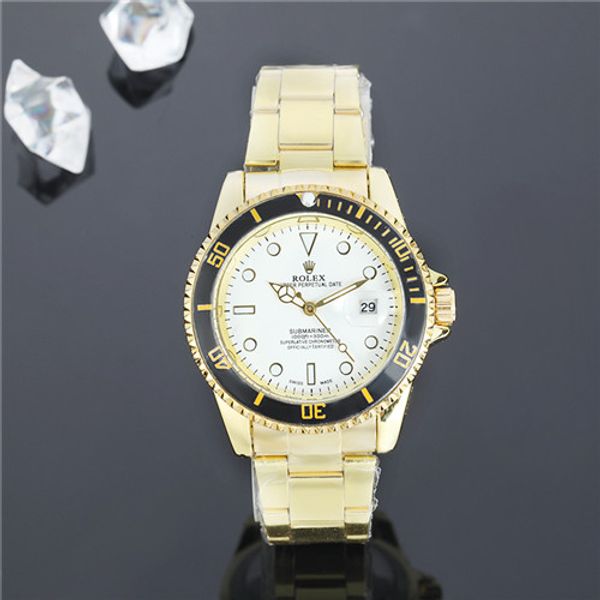 

luxury mens watches fashion 2019 new rolex mens watch korean version of the simple quartz rolex mens watch steel belt diamond watch, Slivery;black
