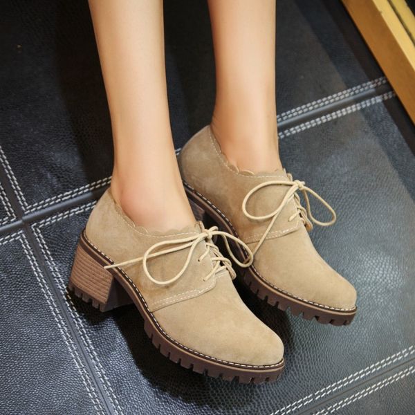 

big size 11 12 ladies high heels women shoes woman pumps single shoe women lace thick sole anti-skid single shoe, Black