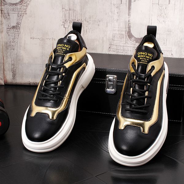 

2020 new luxury designer men streets retro patchwork casual shoes sneakers men thick bottom flats shoes loafers male skateboard, Black