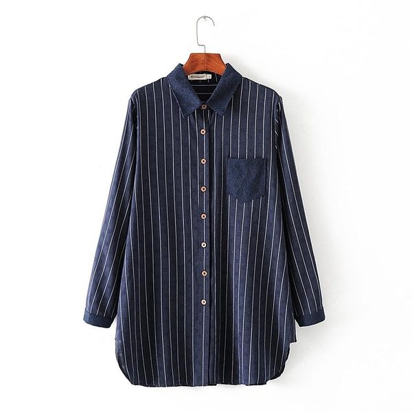 

plus size women blouse cotton lace long sleeve blouses, White