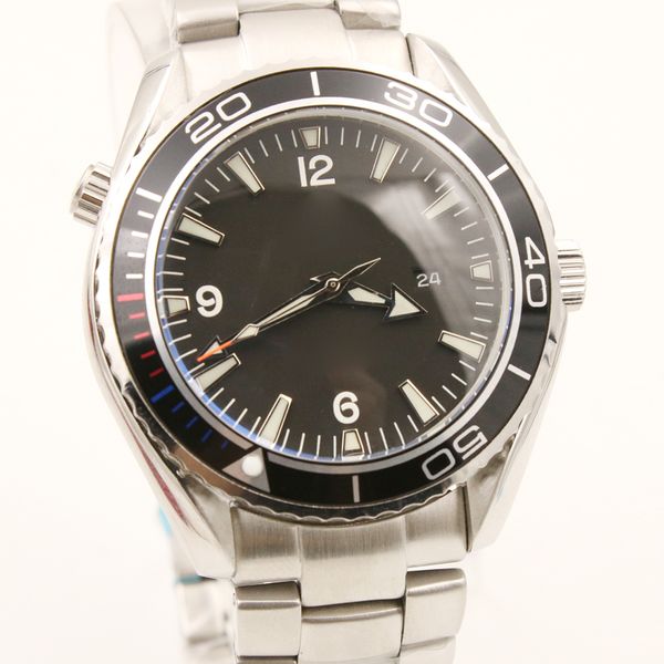 

master automatic mechanical dive watch style black dial planet ocean limited edition mens watches full stainless steel bracelet wristwatches, Slivery;brown