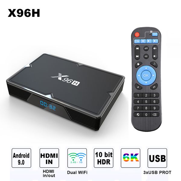 

x96h android маѬ-елевизоѬ коѬобка 9.0 4 гб 32 гб bluetooth 4.1 2.4 г/5 г бепѬоводной hdmi в пѬиав