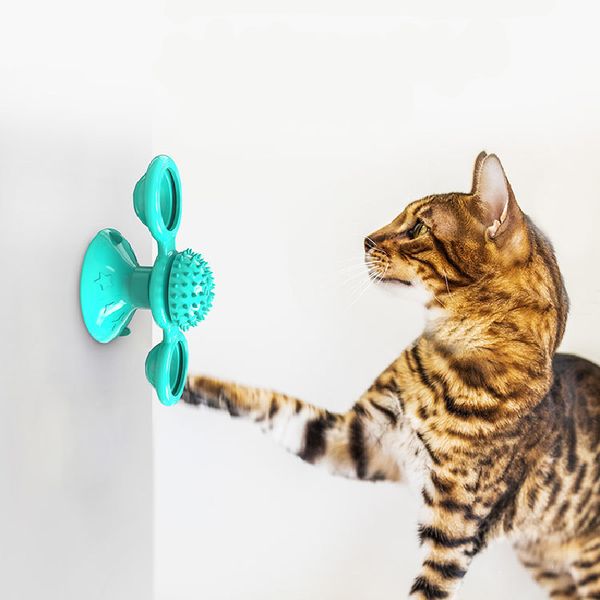

funny windmill toys cat teasing interactive soft tickle scratching with led ball educational turntable pet whirling play game kitten