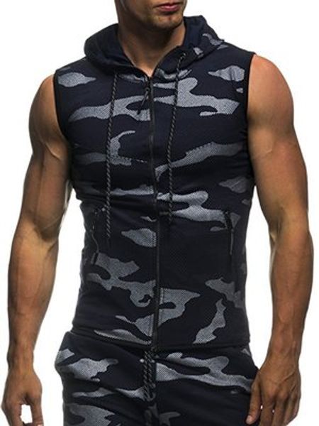 

men sleeveless shirts running vest shirt hooded slim fit zipper vests workout sleeveless sportwear, White;black