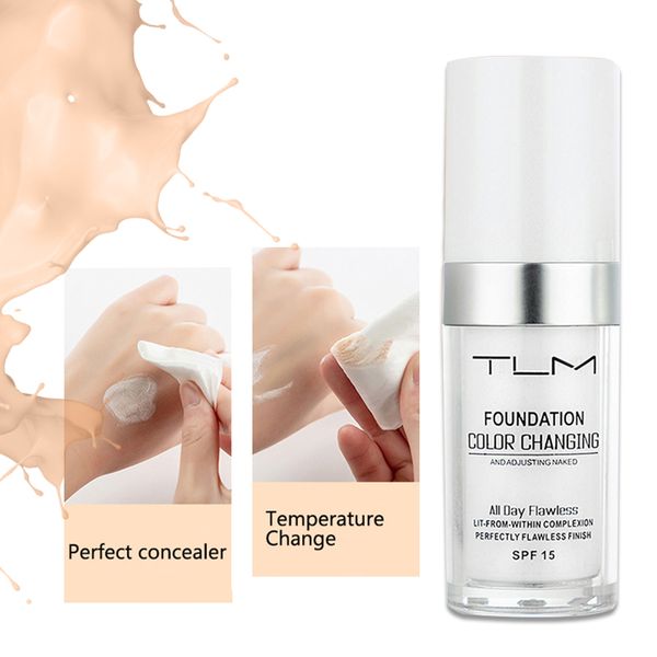 

tlm 30ml color changing liquid foundation oil-control concealer cream hydrating long lasting makeup foundation comestics