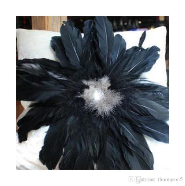 

home rhinestone big feather white black drawing room couch pillow european-style light luxury modern sofa cushion car chair pillow