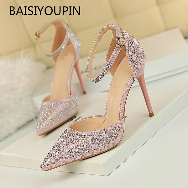 

summer platform pumps solid party female shoes fashion wedding pionted toe leather 10cm thin high heels sweet style women shoes, Black