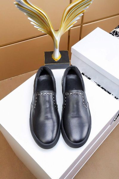 

new chain reaction sneaker braille lovers lettering calf leather sneakers luxury designer women men lovers trainer 38-44 1130315, Black