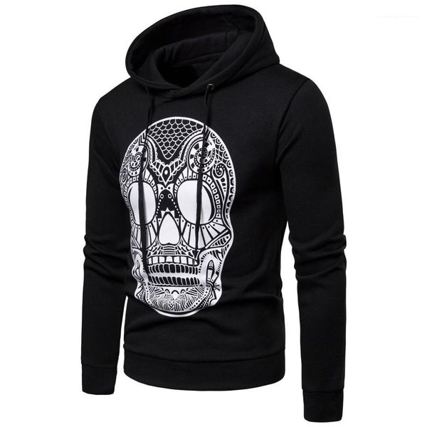 

autumn spring clothes mens skull designer hoodies men male hommes sweatshirts casual, White;black